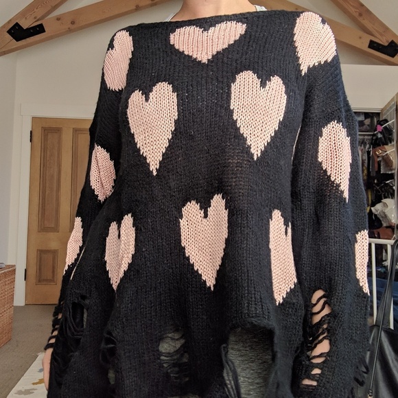 Wildfox Couture White Label Heart Knit Sweater - Picture 2 of 4